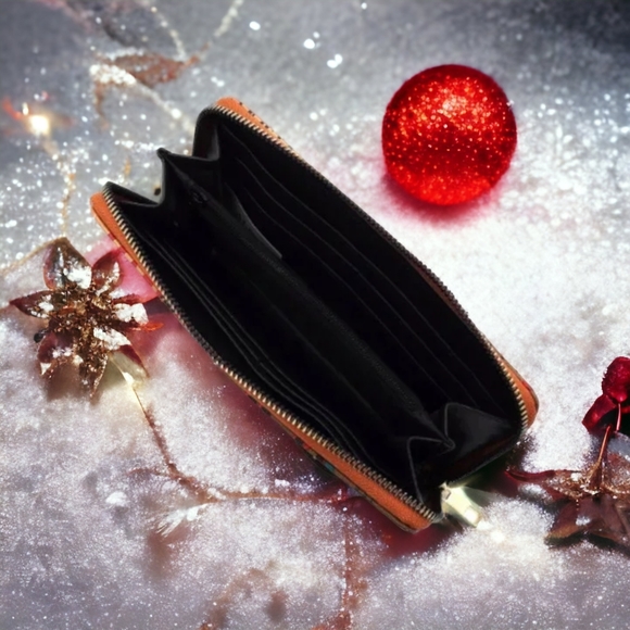 Preppy Cognac Billboard Print Designer Handbag and Wallet Set - Picture 4 of 4